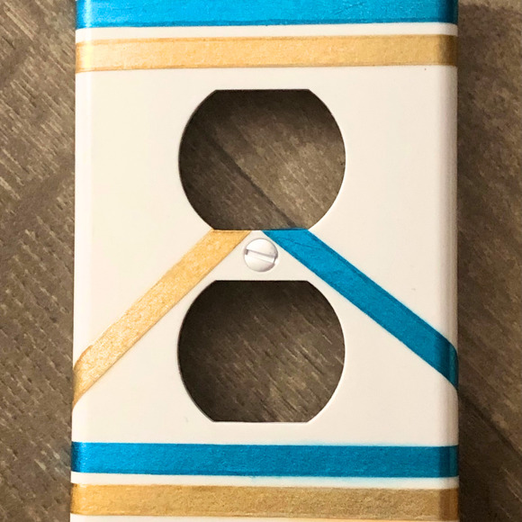 Decorative outlet covers handmade with Washi tape 2 piece set - Picture 4 of 6